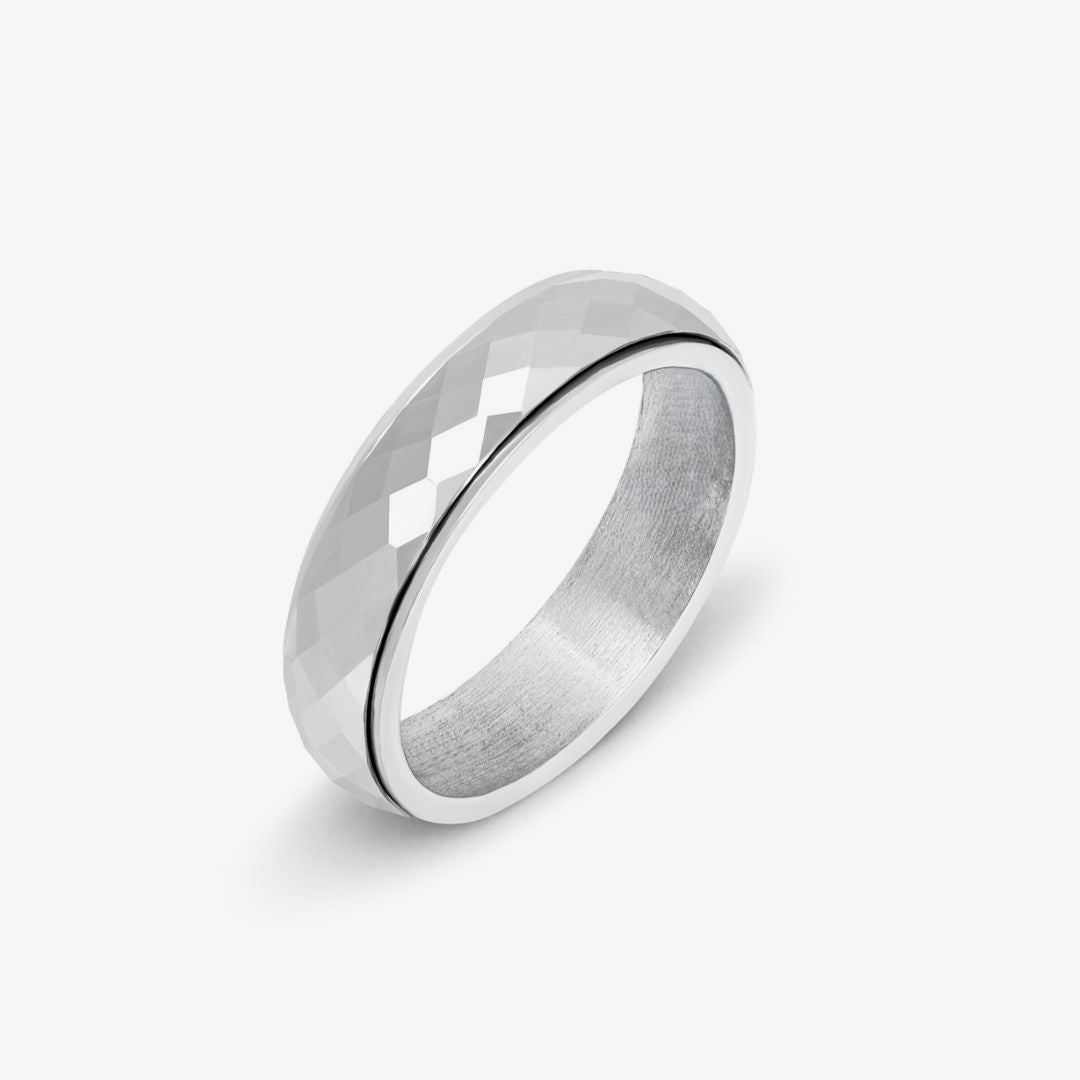 Minimal Pattern Anxiety Ring