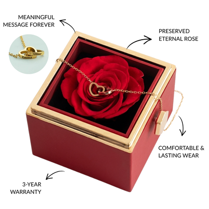 Eternal Engraved Necklace & Rose Box