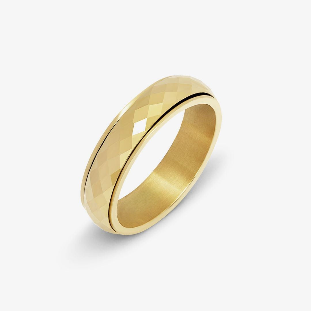 Minimal Pattern Anxiety Ring