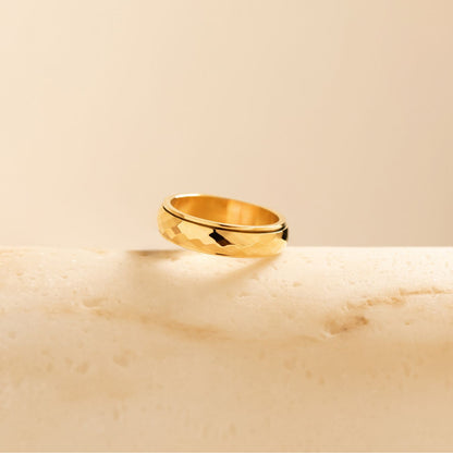 Minimal Pattern Anxiety Ring