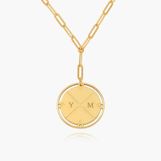 Engraved Compass Necklace