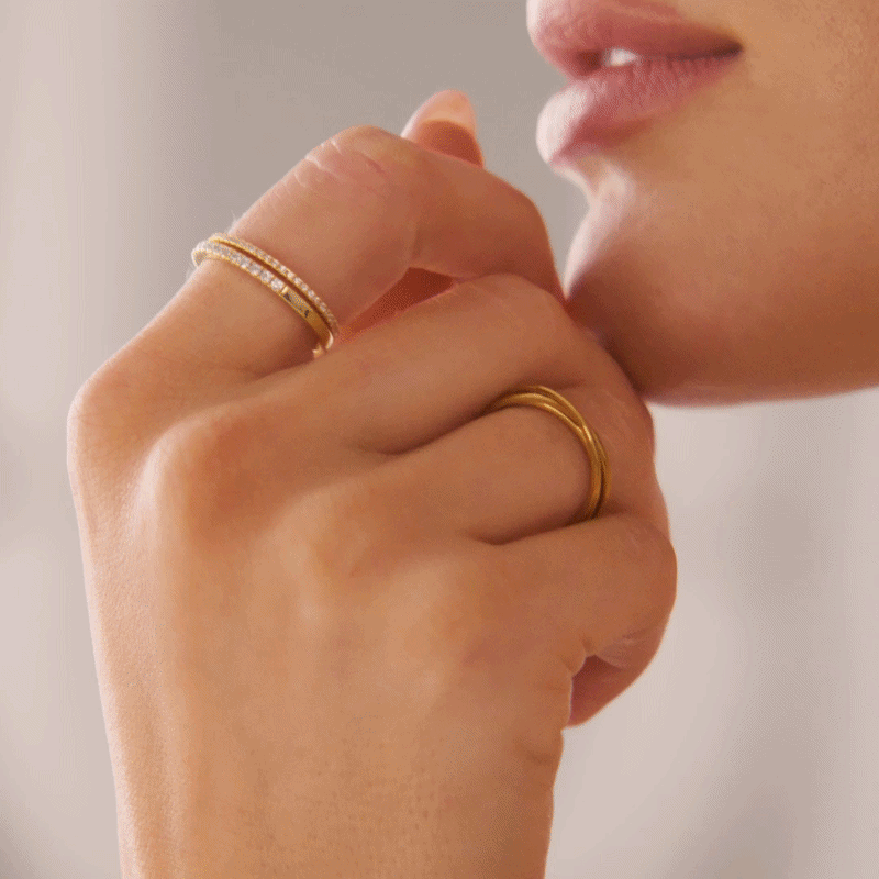 Trio Gliding Fidget Ring