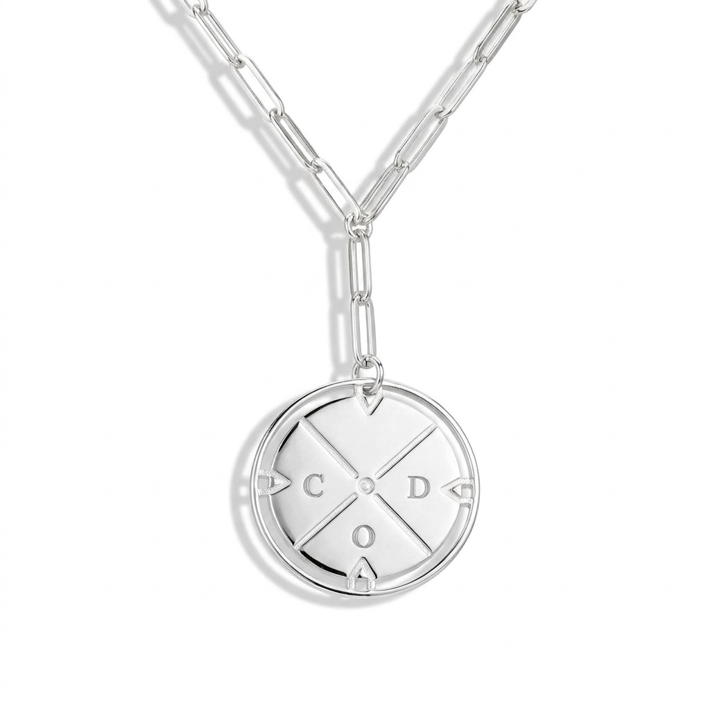 Engraved Compass Necklace