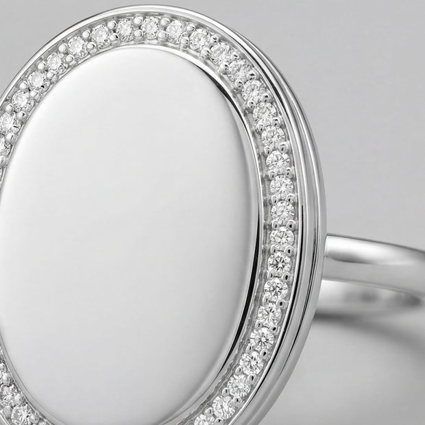 Personalized Oval Locket Ring