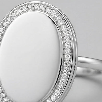 Personalized Oval Locket Ring