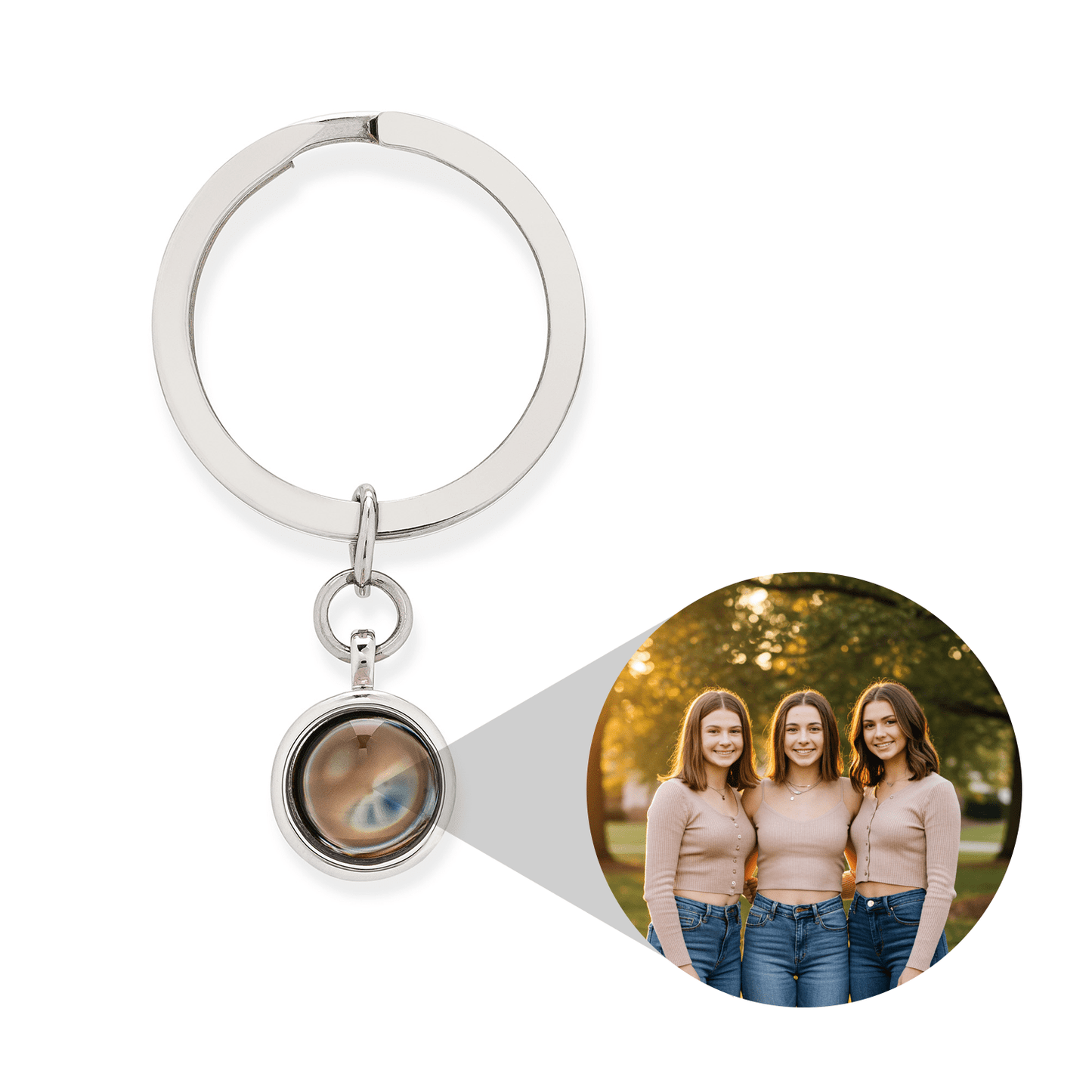 Circle Photo Keychain